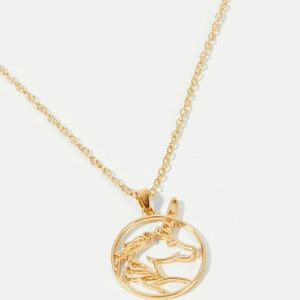 Unicorn gold toned necklace